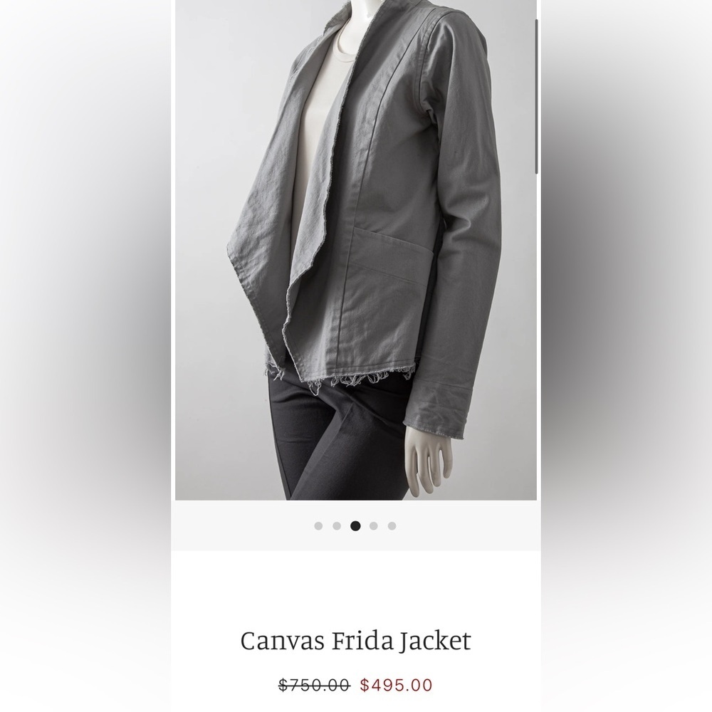 Robin Lane Canvas Friday Grey Jacket Size 1 Small 6 8 - Picture 4 of 13